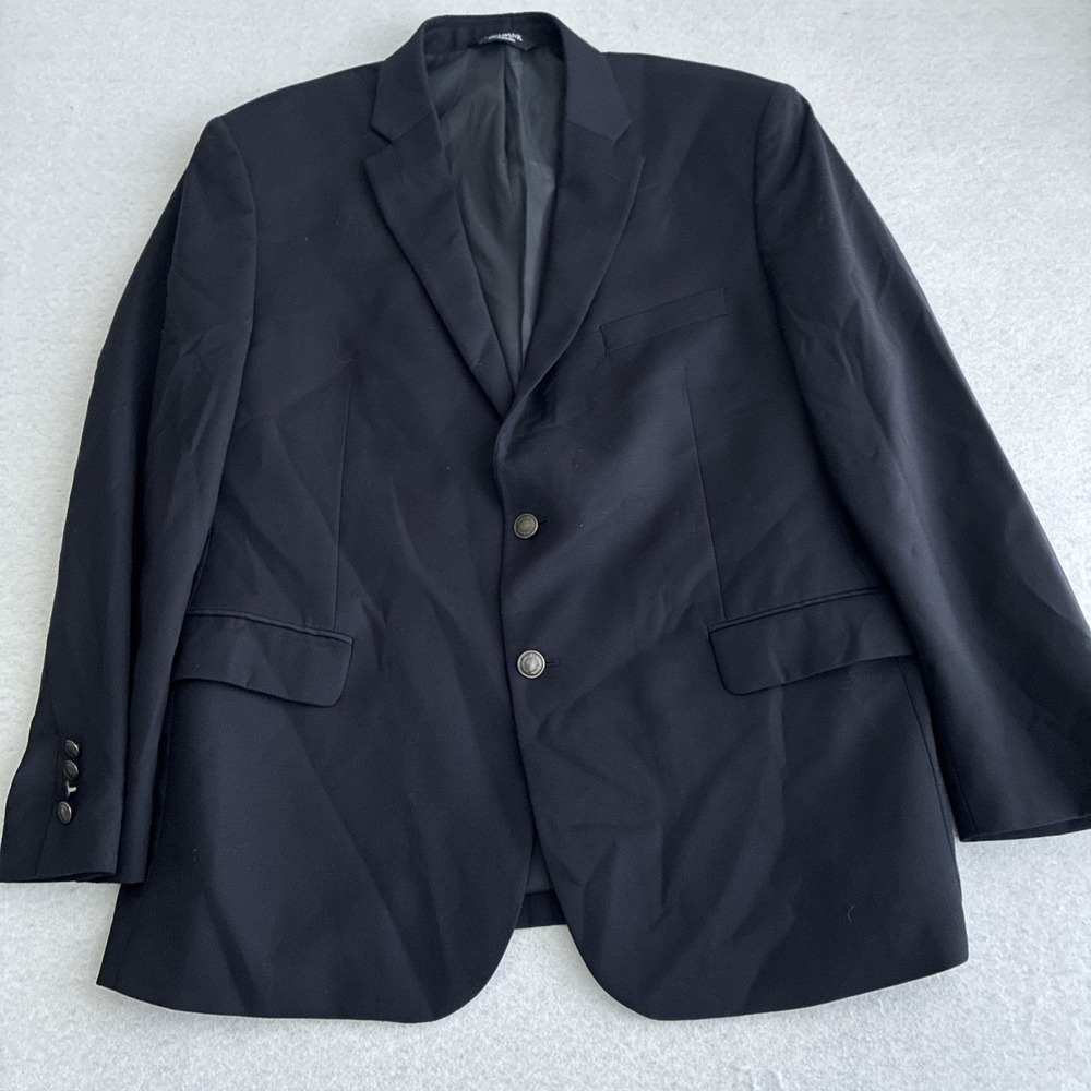 Jos. A. Bank Traveler Utility Blazer Navy Blue Tailored Fit Natural Stretch 46R